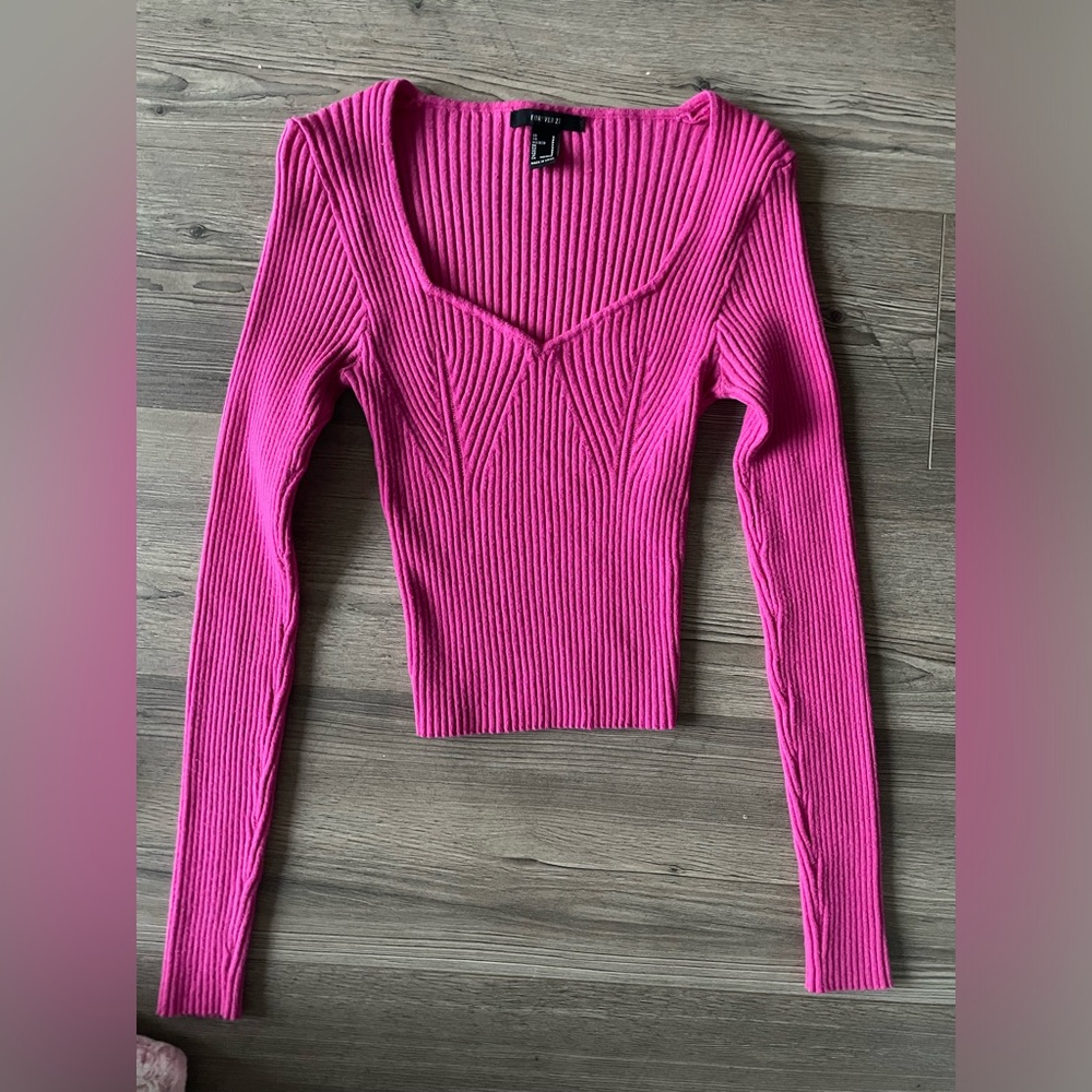 Forever 21 Ribbed Sweater in Hot Pink